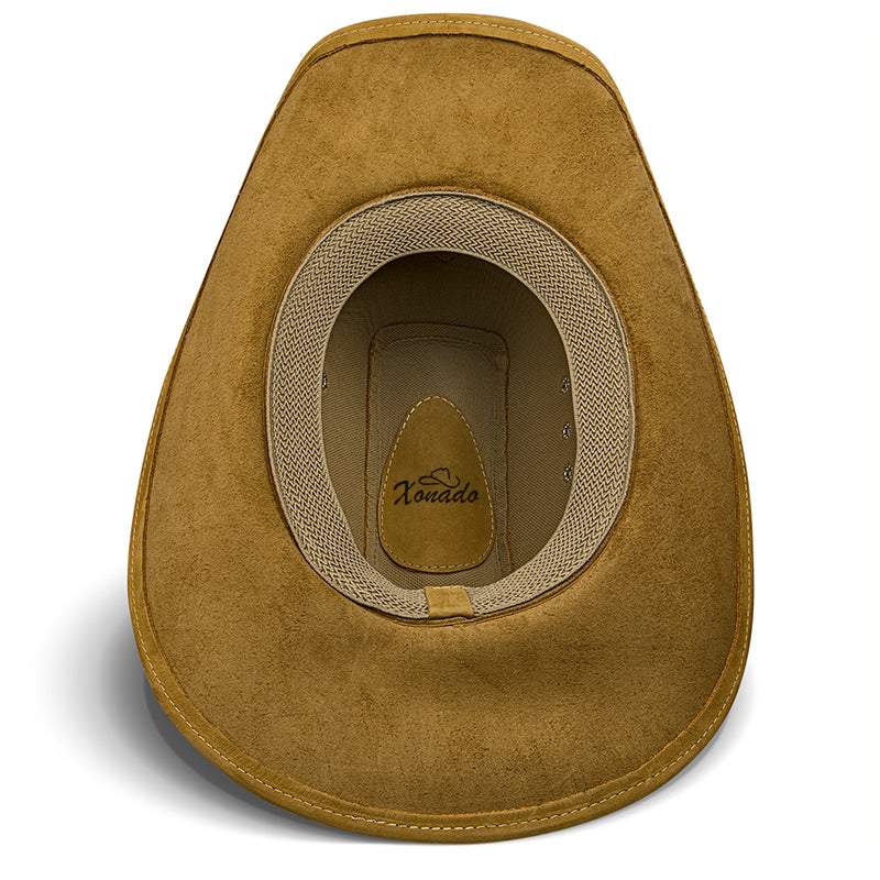 Chapéu Country Americano Couro Bege Nobuck Star