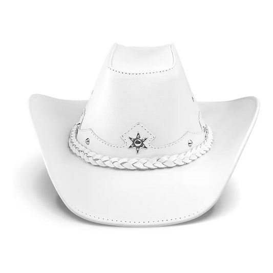 Chapéu Country Americano Couro Branco Lone Star Unvars