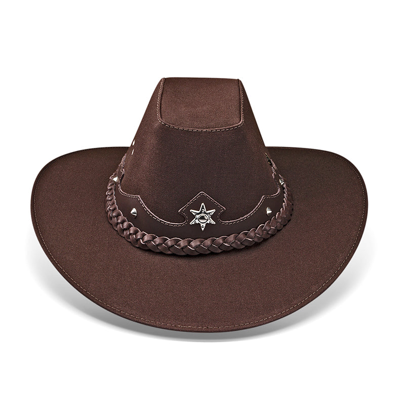 Chapéu Country Americano Lona Marrom Star