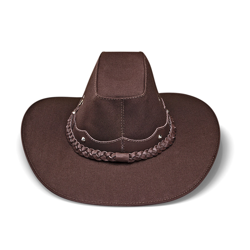 Chapéu Country Americano Lona Marrom Star