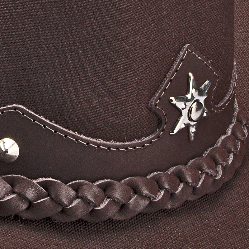 Chapéu Country Americano Lona Marrom Star