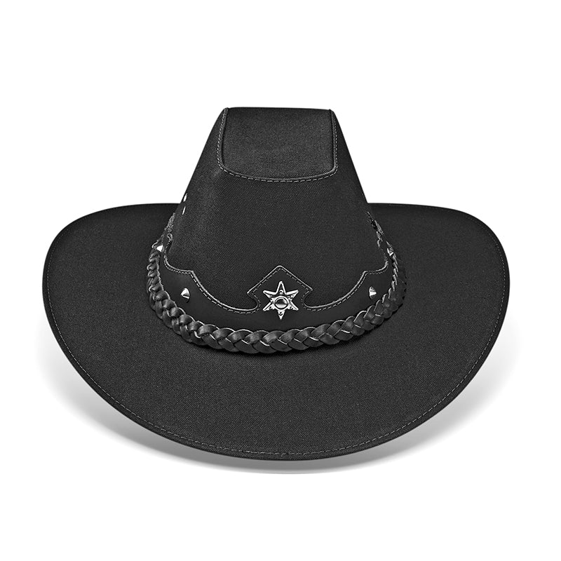 Chapéu Country Americano Lona Preto Star