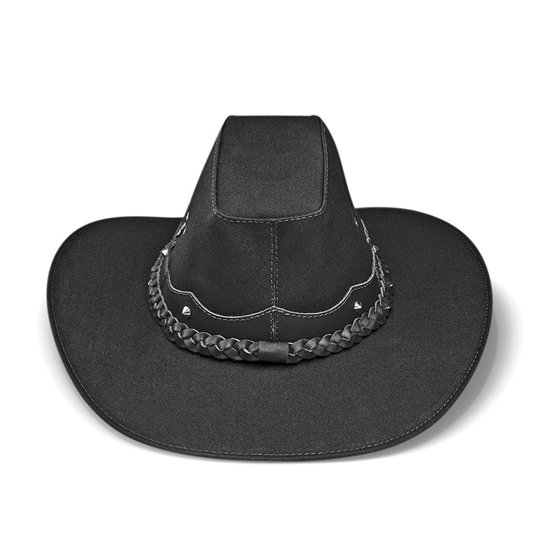 Chapéu Country Americano Lona Preto Star