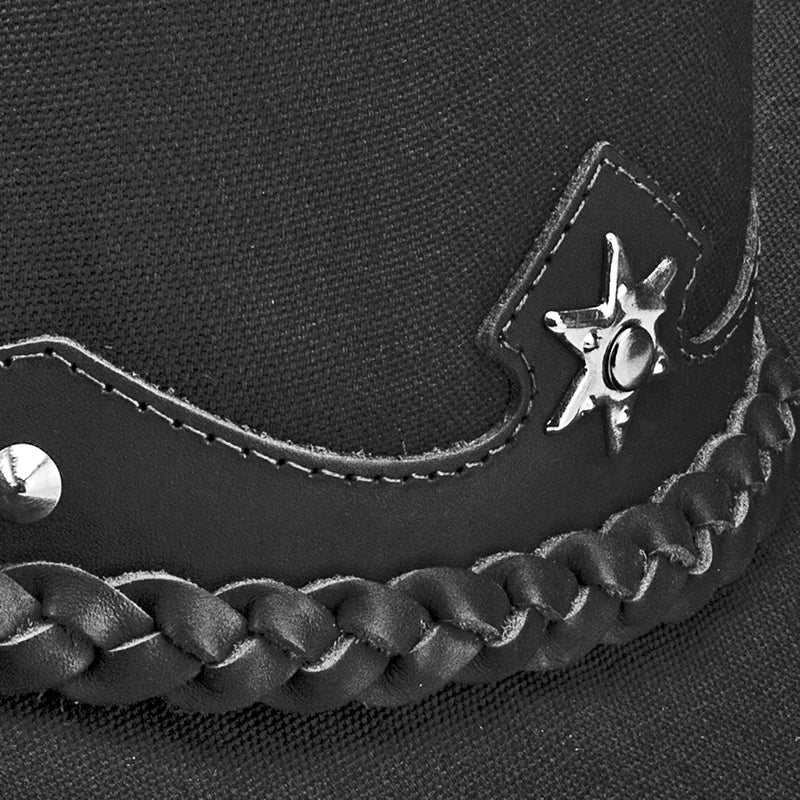 Chapéu Country Americano Lona Preto Star