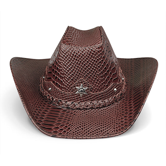 Chapéu Country Americano Marrom Cobra Star