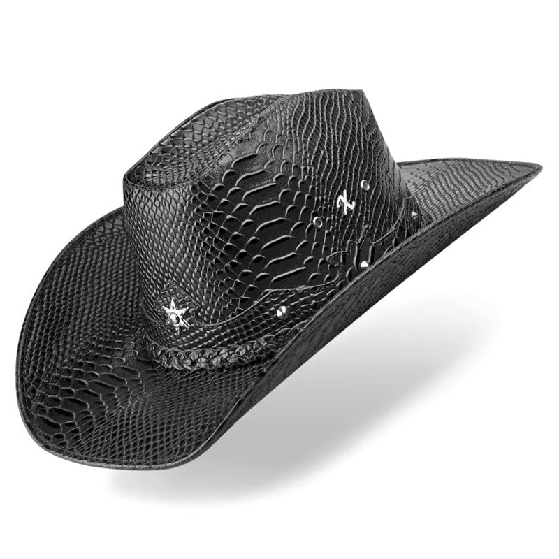 Chapéu Country Americano Preto Cobra Star