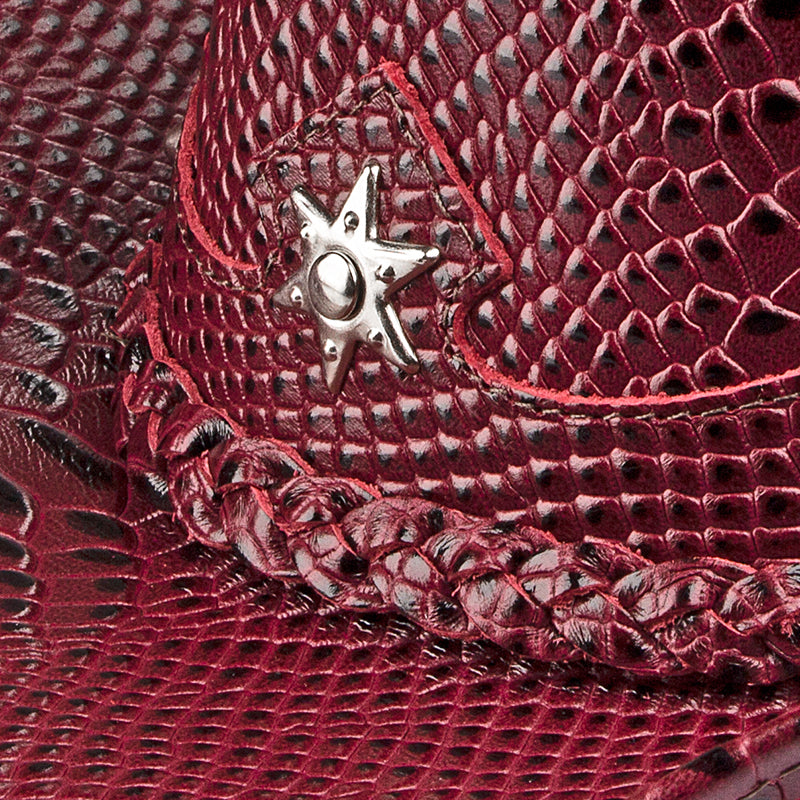 Chapéu Country Americano Vermelho Cobra Star