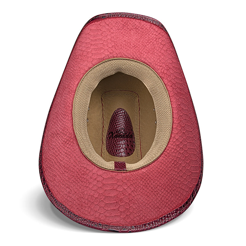 Chapéu Country Americano Vermelho Cobra Star