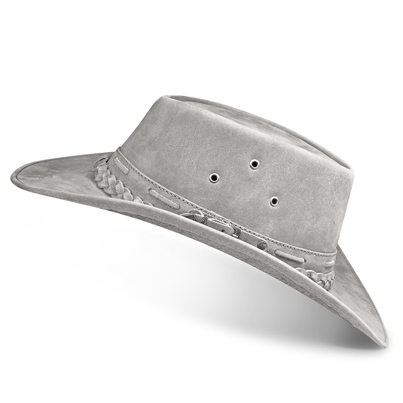 Chapéu Country Australiano Cinza Nobuck Outlander