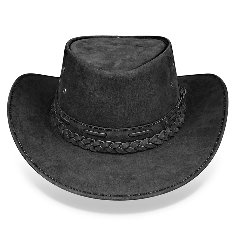 Chapéu Country Australiano Preto Nobuck Outlander