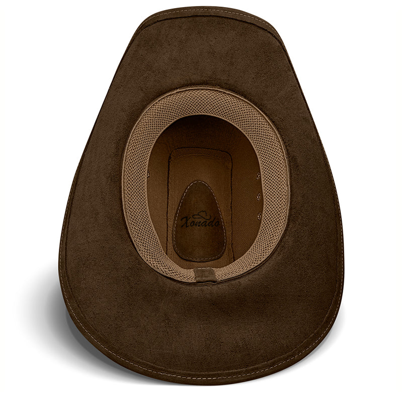 Chapéu Country Americano Couro Marrom Escuro Star