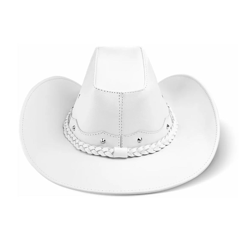 Chapéu Country Americano Couro Branco Lone Star Unvars
