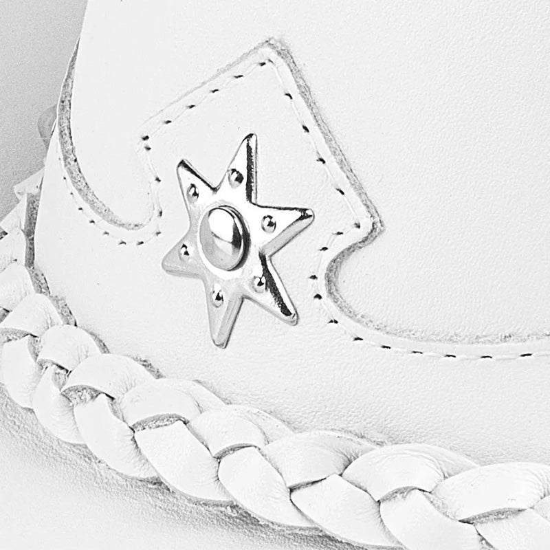 Chapéu Country Americano Couro Branco Lone Star Unvars
