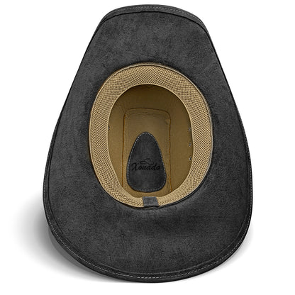 Chapéu Country Americano Couro Preto Nobuck Star