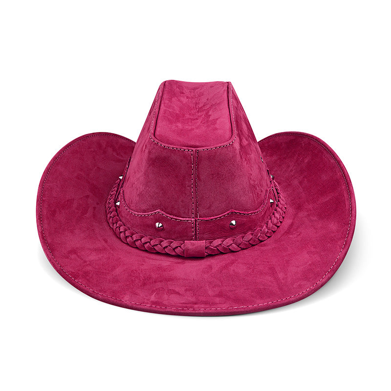 Chapéu Country Americano Couro Rosa Nobuck Star