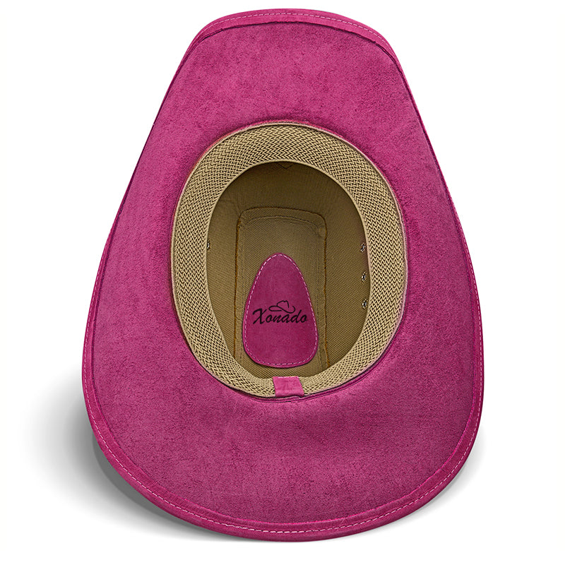 Chapéu Country Americano Couro Rosa Nobuck Star