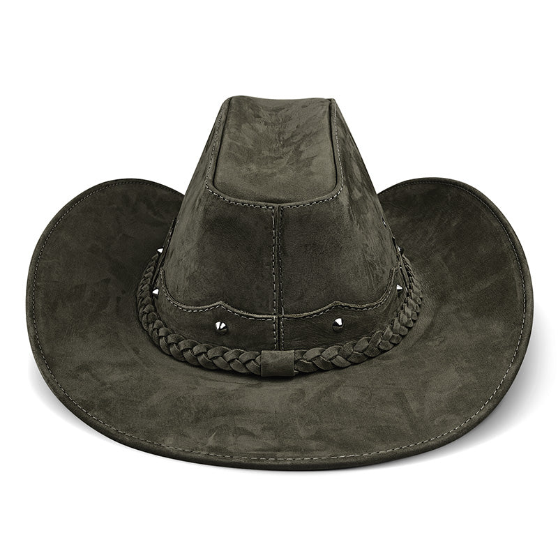 Chapéu Country Americano Couro Musgo Nobuck Lone Star Unvars