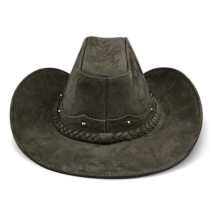 Chapéu Country Americano Couro Musgo Nobuck Lone Star Unvars