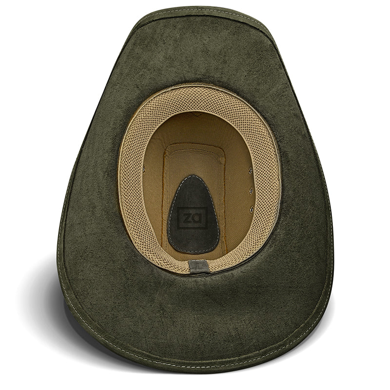 Chapéu Country Americano Couro Verde Nobuck Star