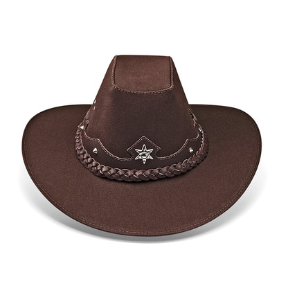 Chapéu Country Americano Lona Marrom Star