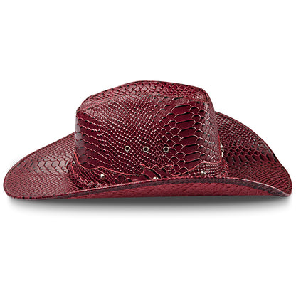 Chapéu Country Americano Vermelho Cobra Star