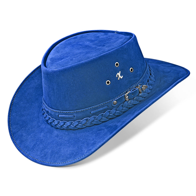 Chapéu Country Australiano Azul Nobuck Outlander