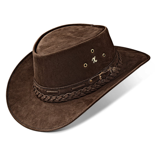 Chapéu Country Australiano Marrom Escuro Nobuck Outlander
