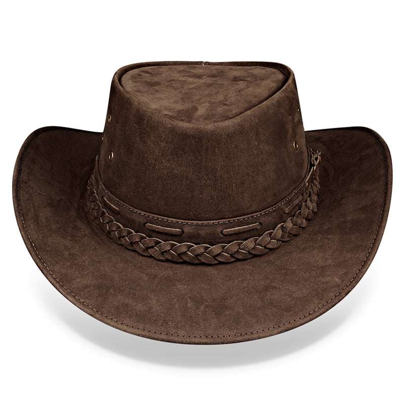 Chapéu Country Australiano Marrom Escuro Nobuck Outlander