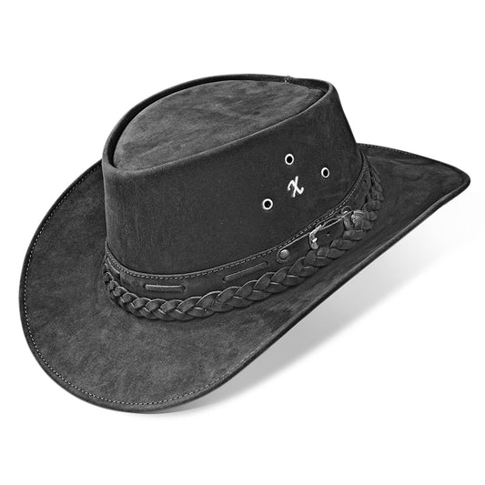 Chapéu Country Australiano Preto Nobuck Outlander