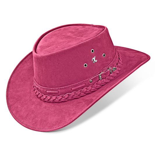 Chapéu Country Australiano Rosa Nobuck Outlander