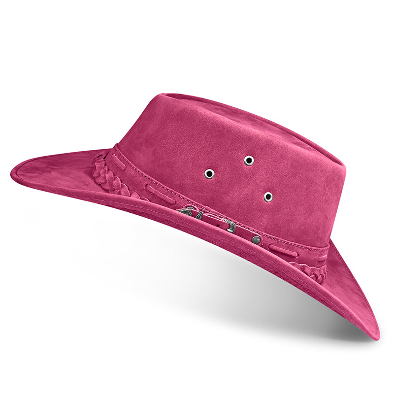 Chapéu Country Australiano Rosa Nobuck Outlander
