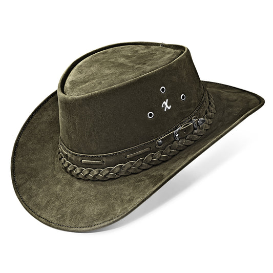 Chapéu Country Australiano Verde Nobuck Outlander