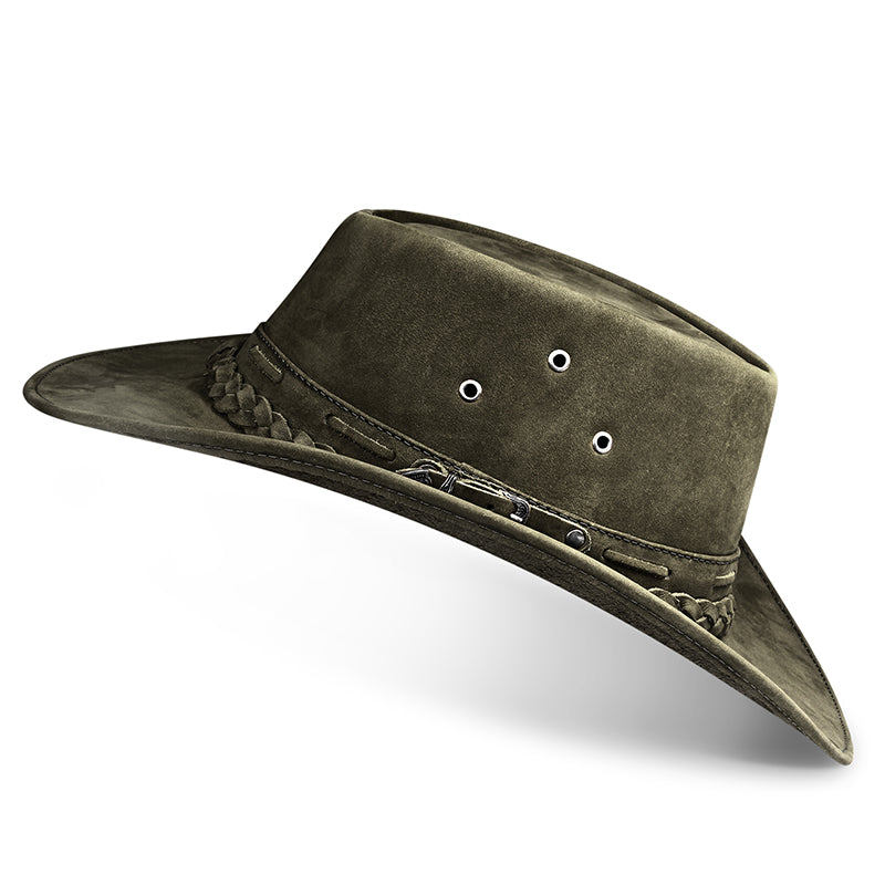 Chapéu Country Australiano Verde Nobuck Outlander