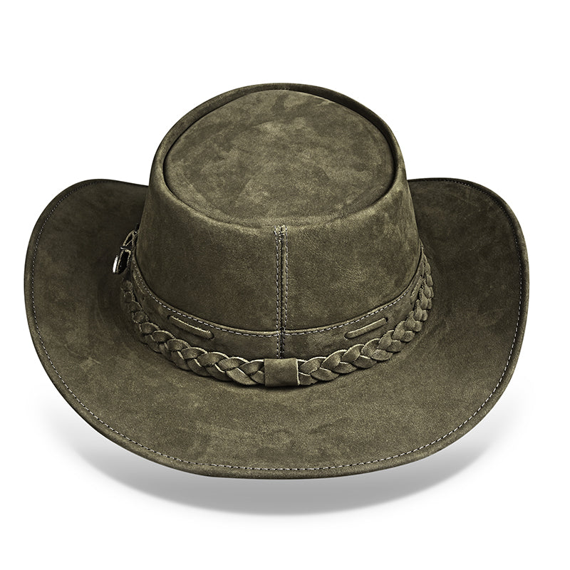 Chapéu Country Australiano Verde Nobuck Outlander