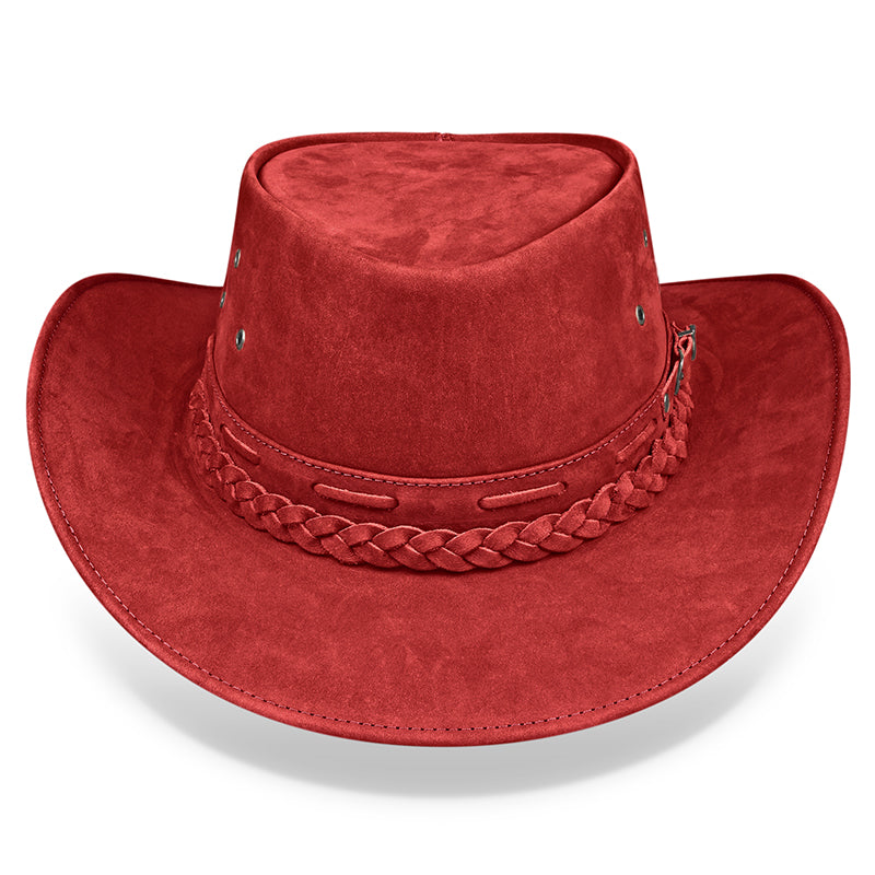 Chapéu Country Australiano Vermelho Nobuck Outlander