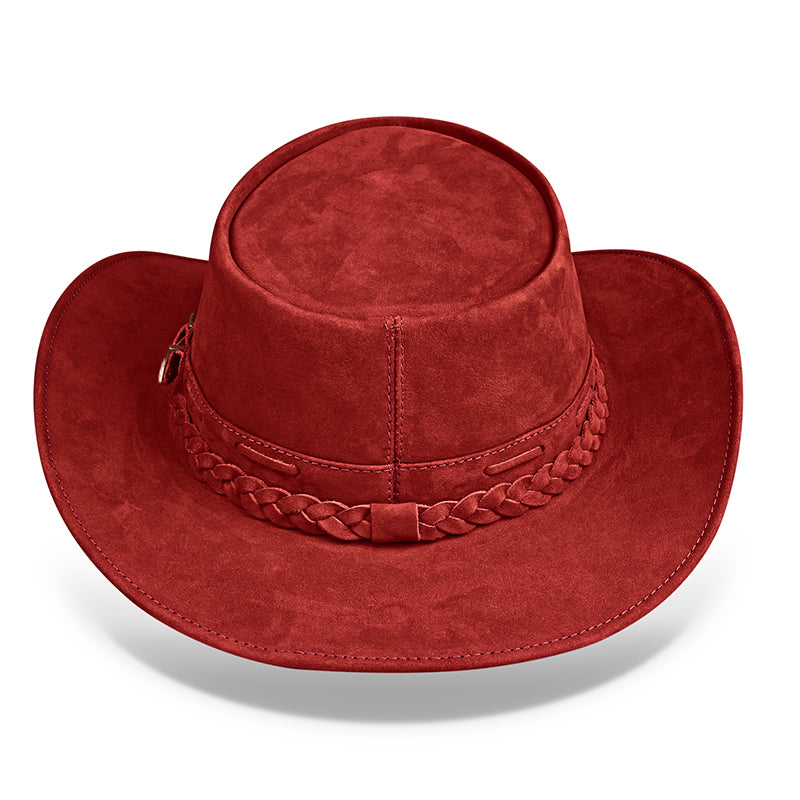 Chapéu Country Australiano Vermelho Nobuck Outlander