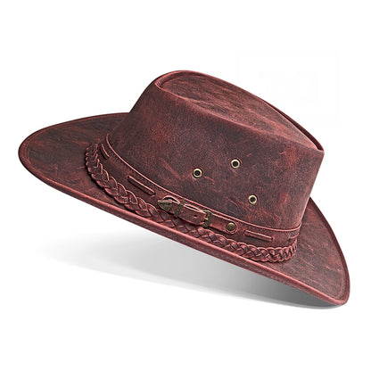 Chapéu Country Australiano Vermelho Rústico Outlander