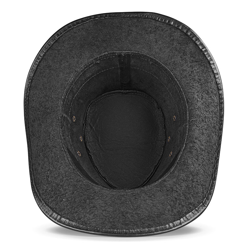 Chapéu Country Mala Dobrável Couro Preto