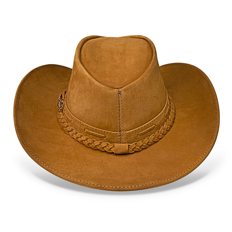 Chapéu Country Texano Couro Castor Nobuck