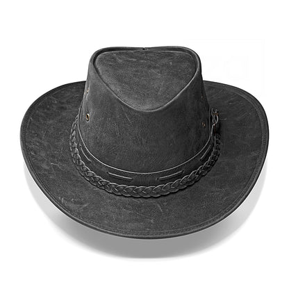 Chapéu Country Australiano Preto Rústico Outlander